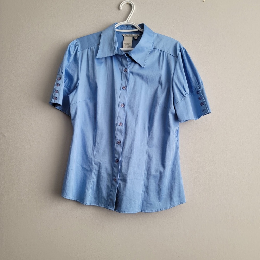 Fred David - Blue Shirt with unique sleeve detailing